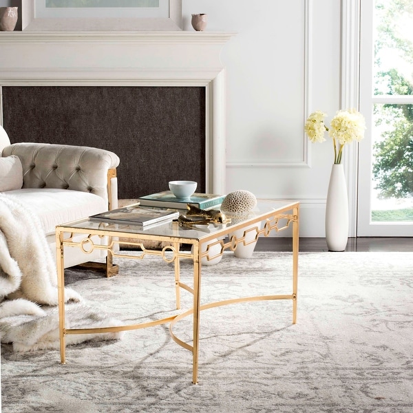 SAFAVIEH Lura Gold Leaf Retro Coffee Table