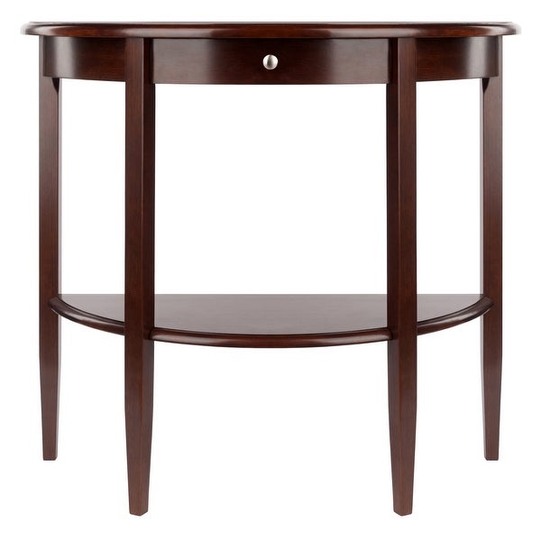 Concord Half Moon Console Table， Walnut - 39.29 x 15.75 x 33.66 inches