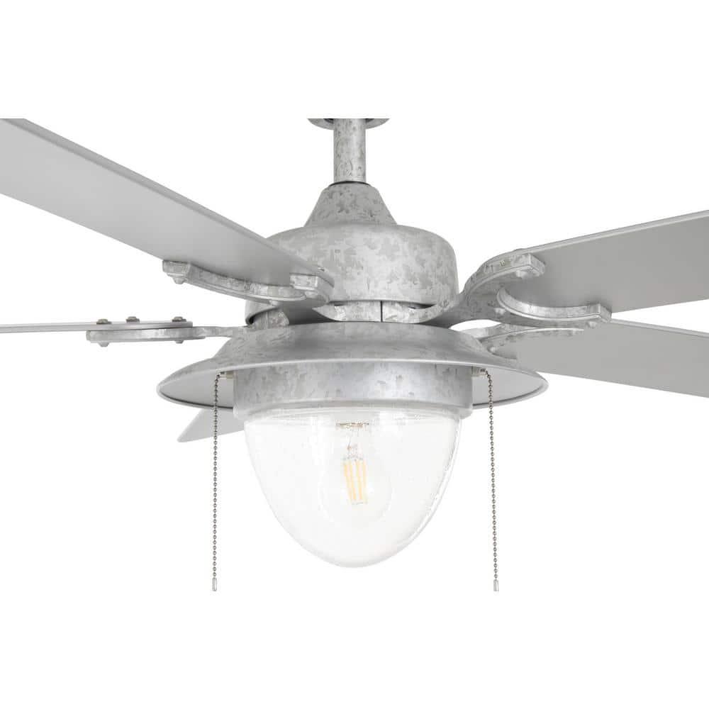 Home Decorators Collection Hanahan 52 in LED Outdoor Galvanized Ceiling Fan with Light Kit