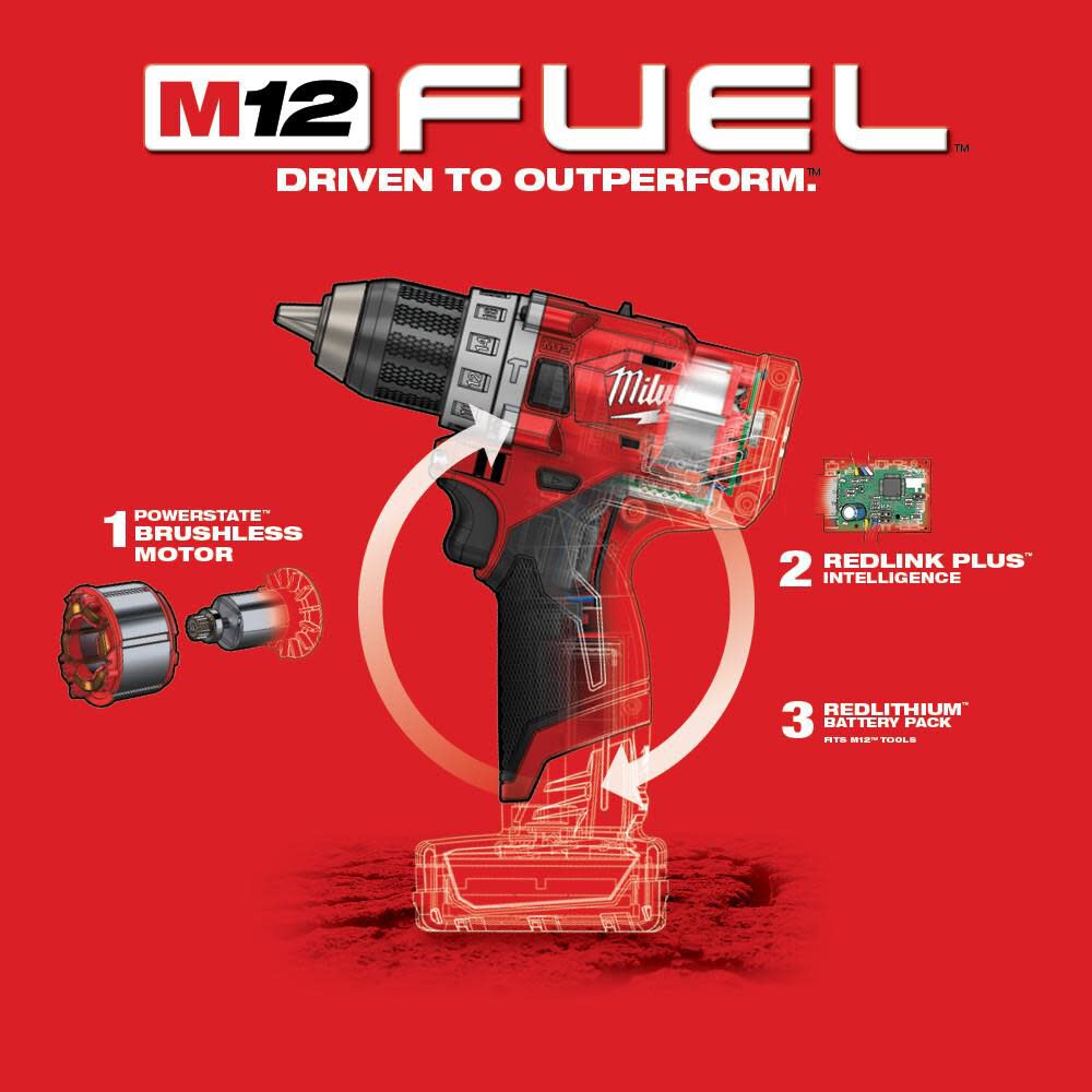 Milwaukee M12 FUEL 1/2 In. Hammer Drill 2504-20 from Milwaukee