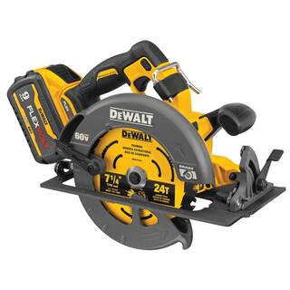 DW FLEXVOLT 60V MAX Cordless Brushless 7-14 in. Sidewinder Style Circular Saw with Brake with (1) FLEXVOLT 9.0Ah Battery DCS578X1