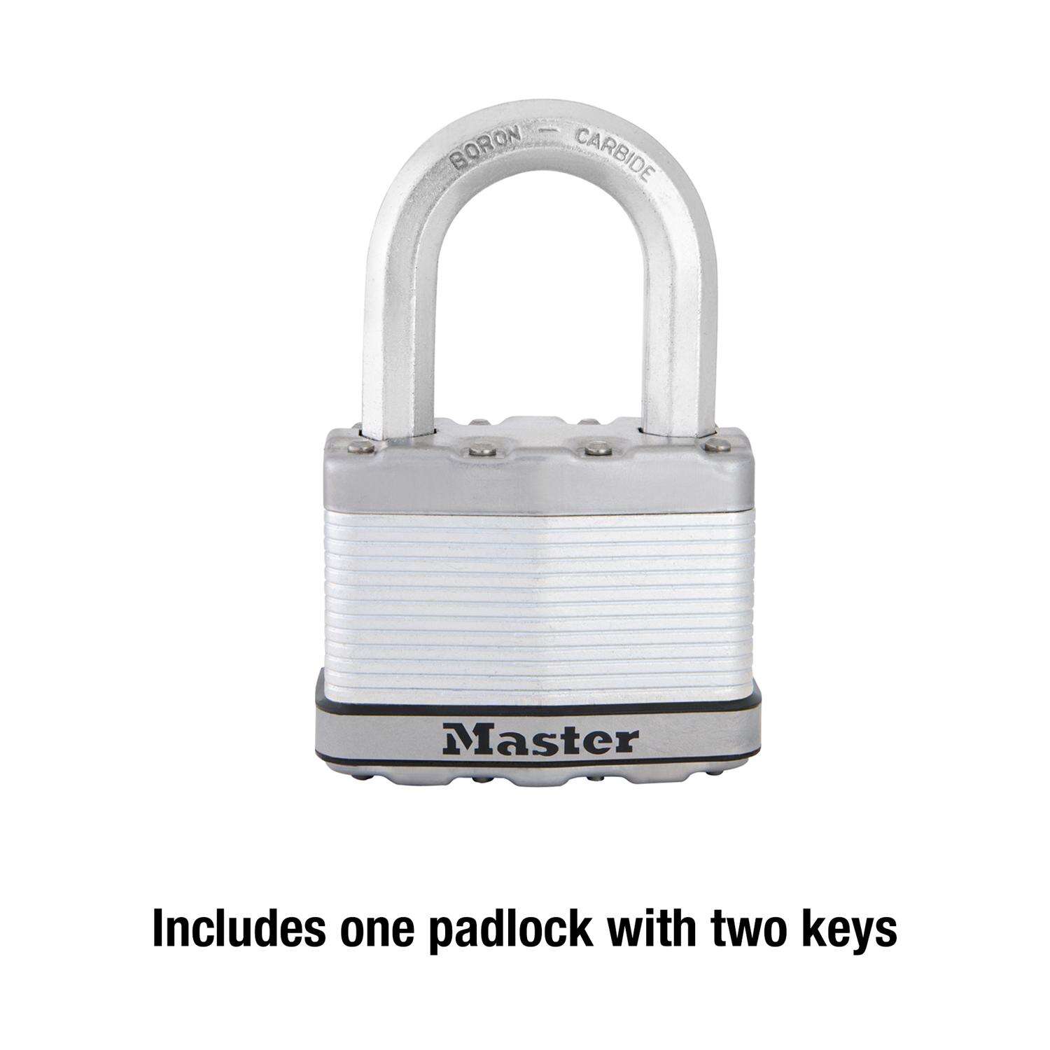 Master Lock Magnum 2 in. H X 1-1/4 in. W X 2-1/2 in. L Steel Dual Ball Bearing Locking Padlock Keyed