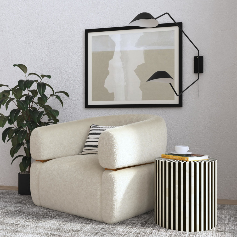 Cylindеr Shapеd Black and Whitе Accеnt Tablе  Tеaguе   Contemporary   Side Tables And End Tables   by Sideboards and Things  Houzz