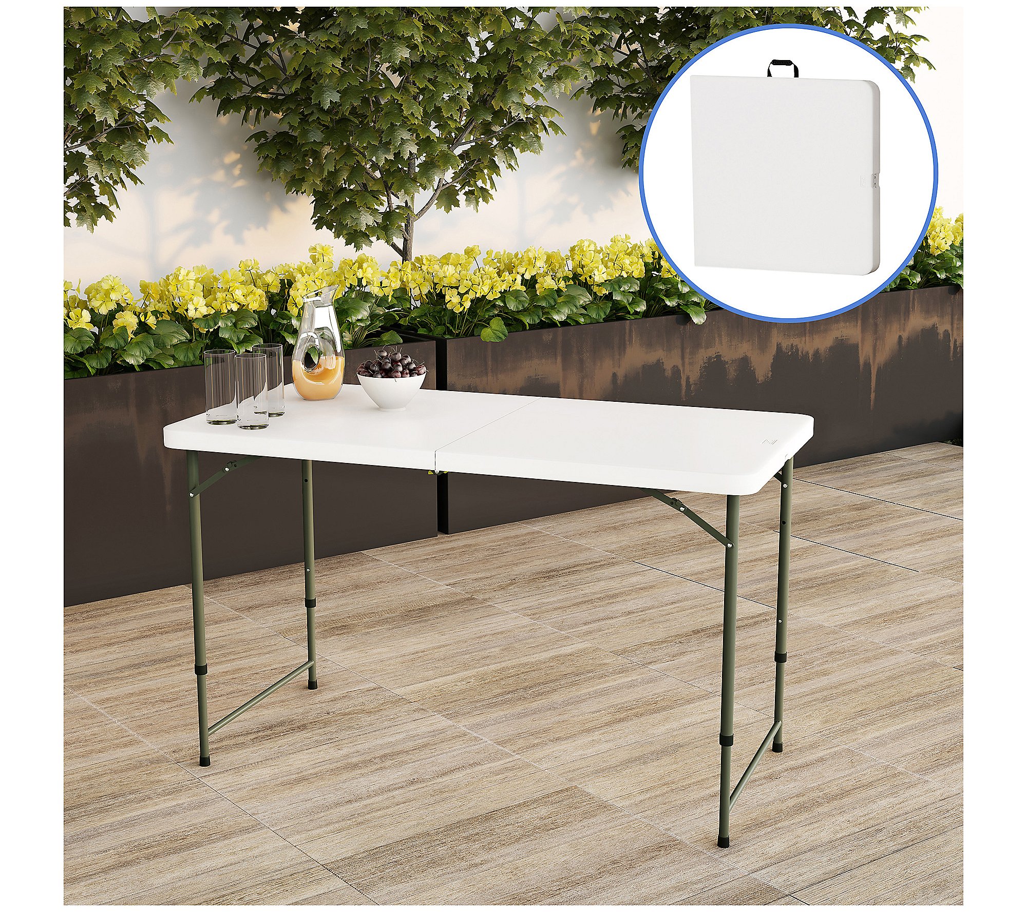 Lavish Home Adjustable 4' Folding Table