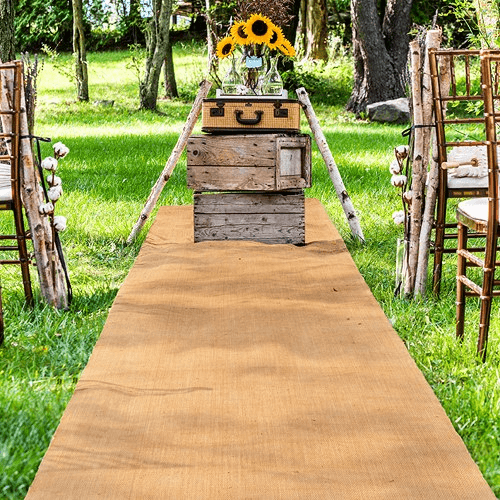 All Natural Jute Burlap Aisle Runner 36