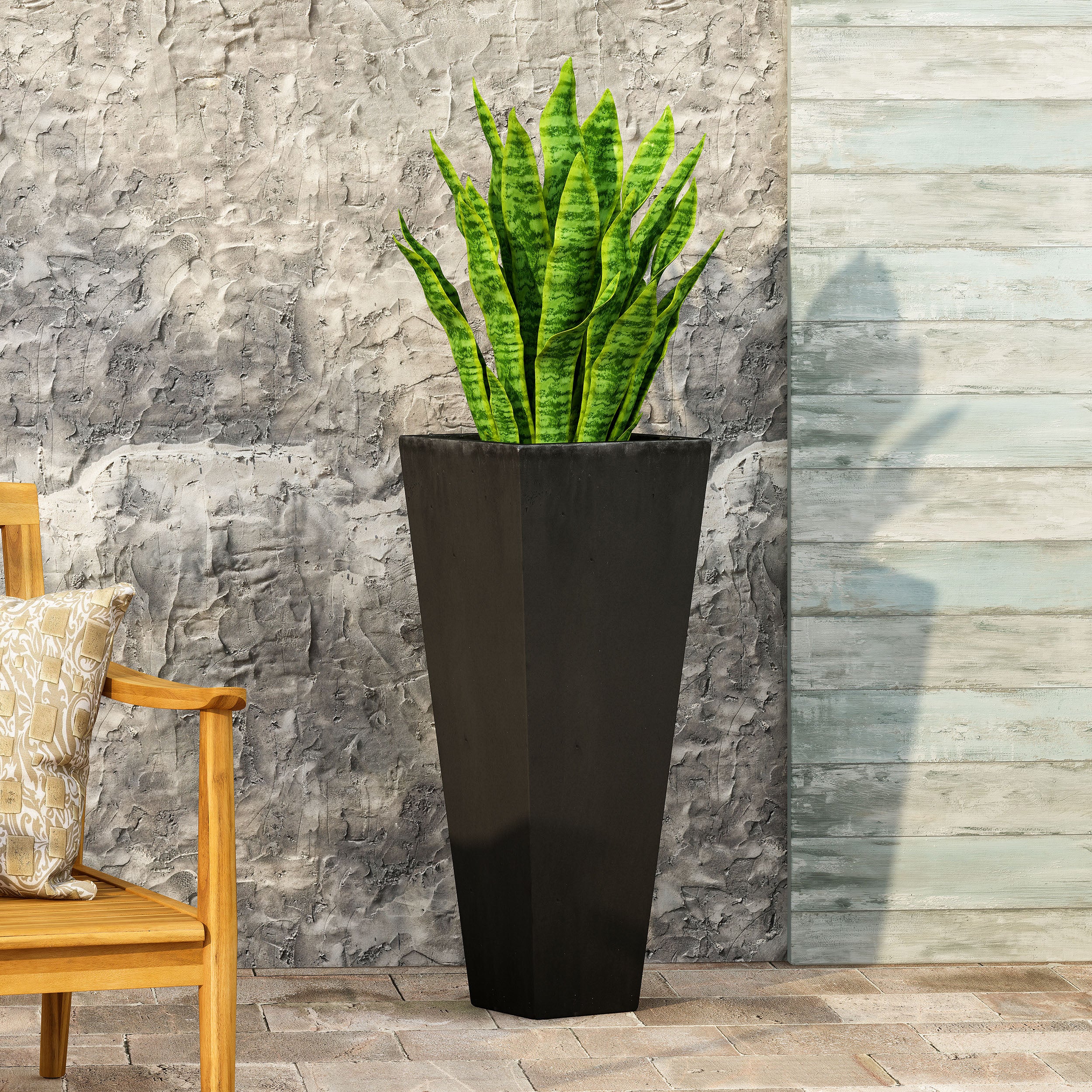 Fardeen Outdoor Modern Cast Stone Planter