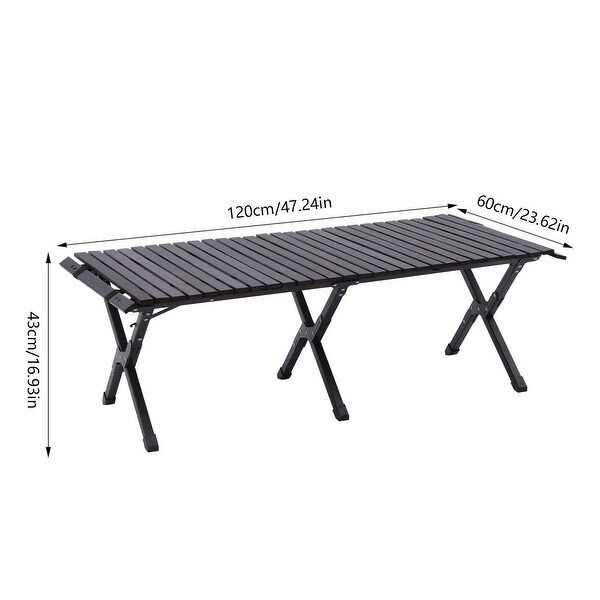 Outdoor Portable Folding Dining Wood Table，Camping/Beach/Patio/Picnic