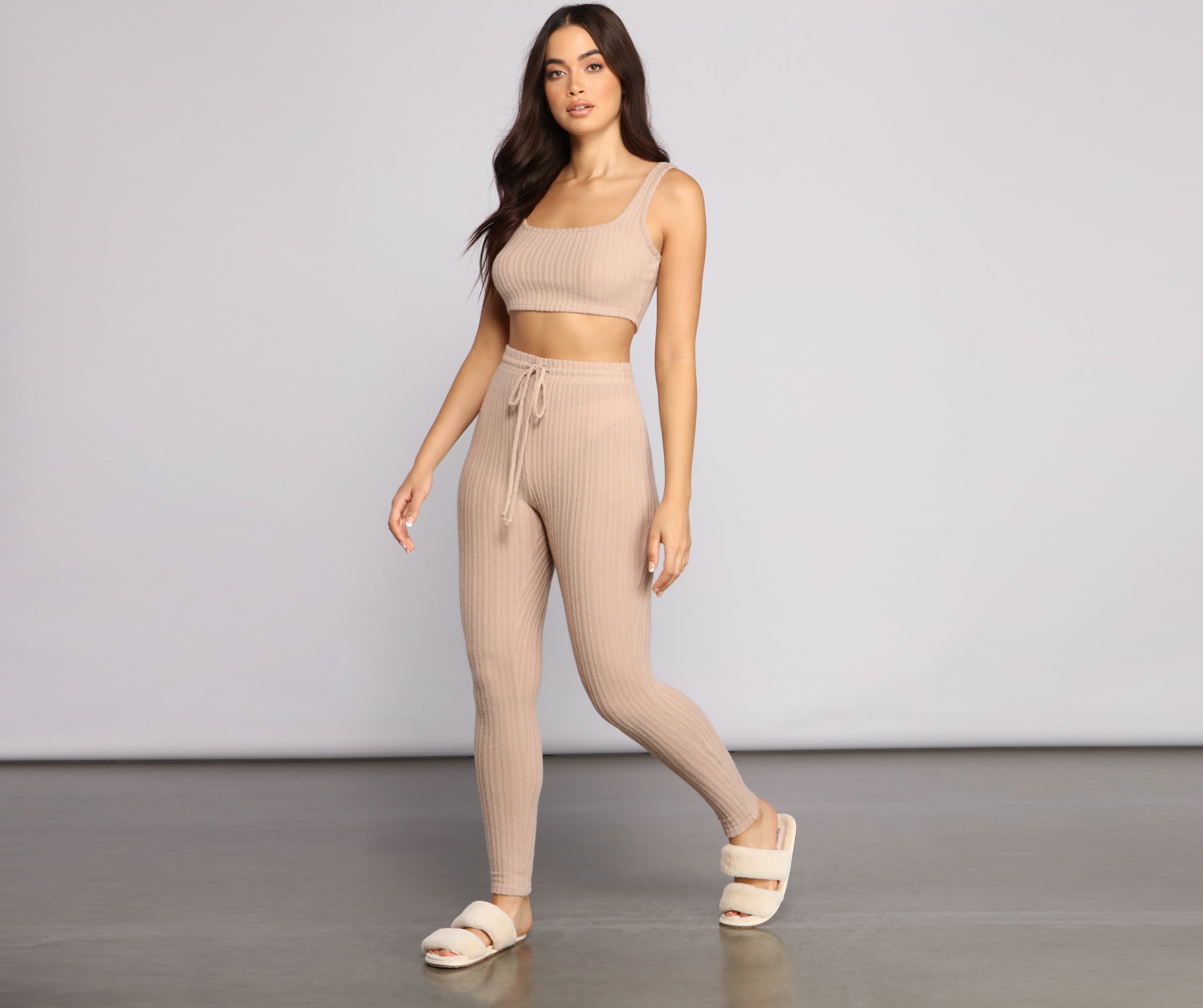 Effortlessly Chic Ribbed Pajama Leggings