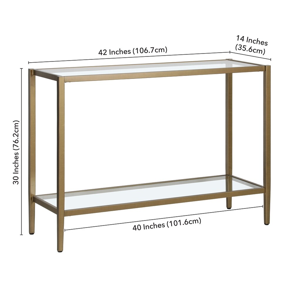 Hera 42'' Wide Rectangular Console Table with Clear Shelf   42\