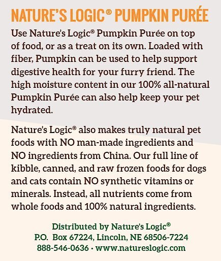 Nature's Logic Pumpkin Purée Dog and Cat Food Supplement