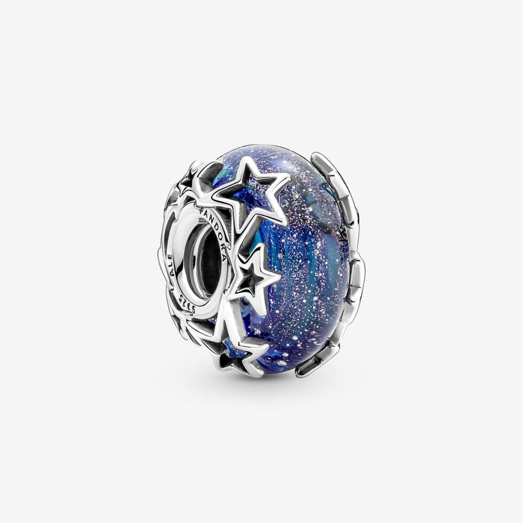 PANDORA  Galaxy Blue & Star Murano Charm