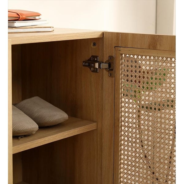 29.5-inch Storage Cabinet with 2 Rattan Weaving Doors