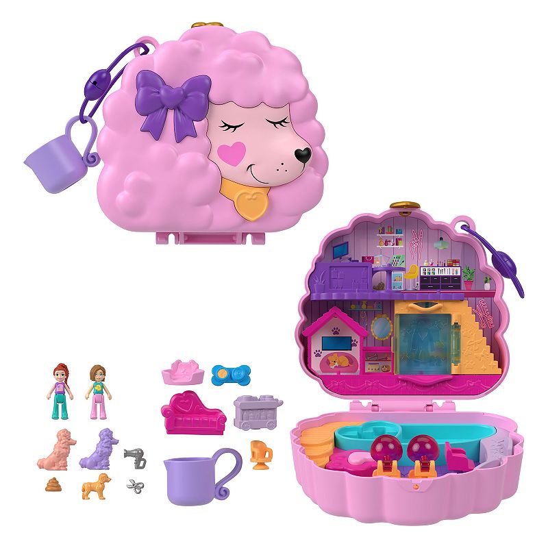 Polly Pocket Groom and Glam Poodle Compact Playset