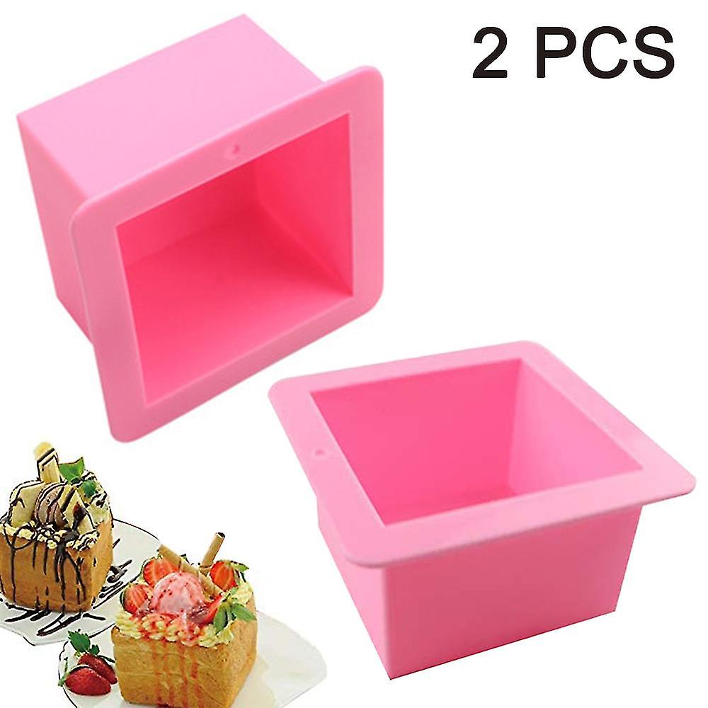 2pcs 500ml Silicone Mold For Handmade Soap Mold Toast Mold Bread Mold Square