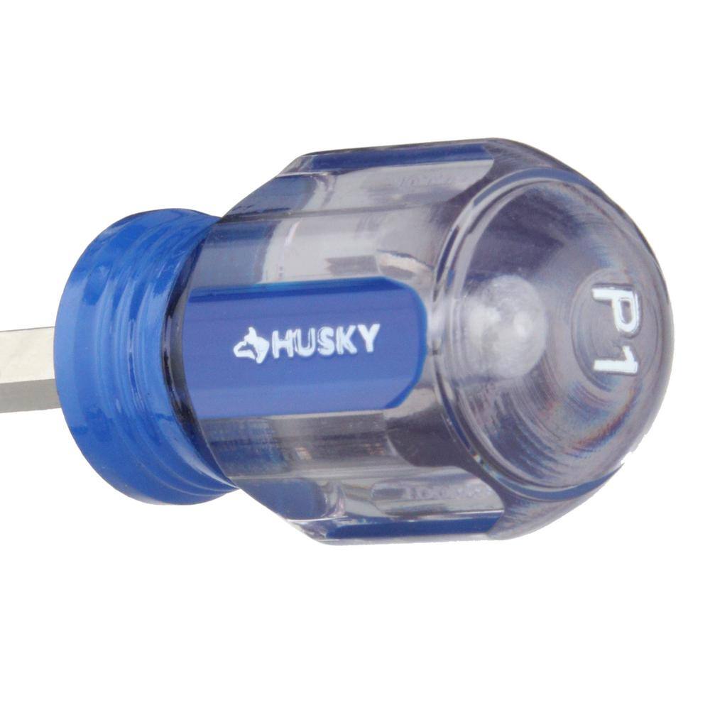 Husky #1 x 1-12 in. Square Shaft Stubby Phillips Screwdriver H1X112SPHSD