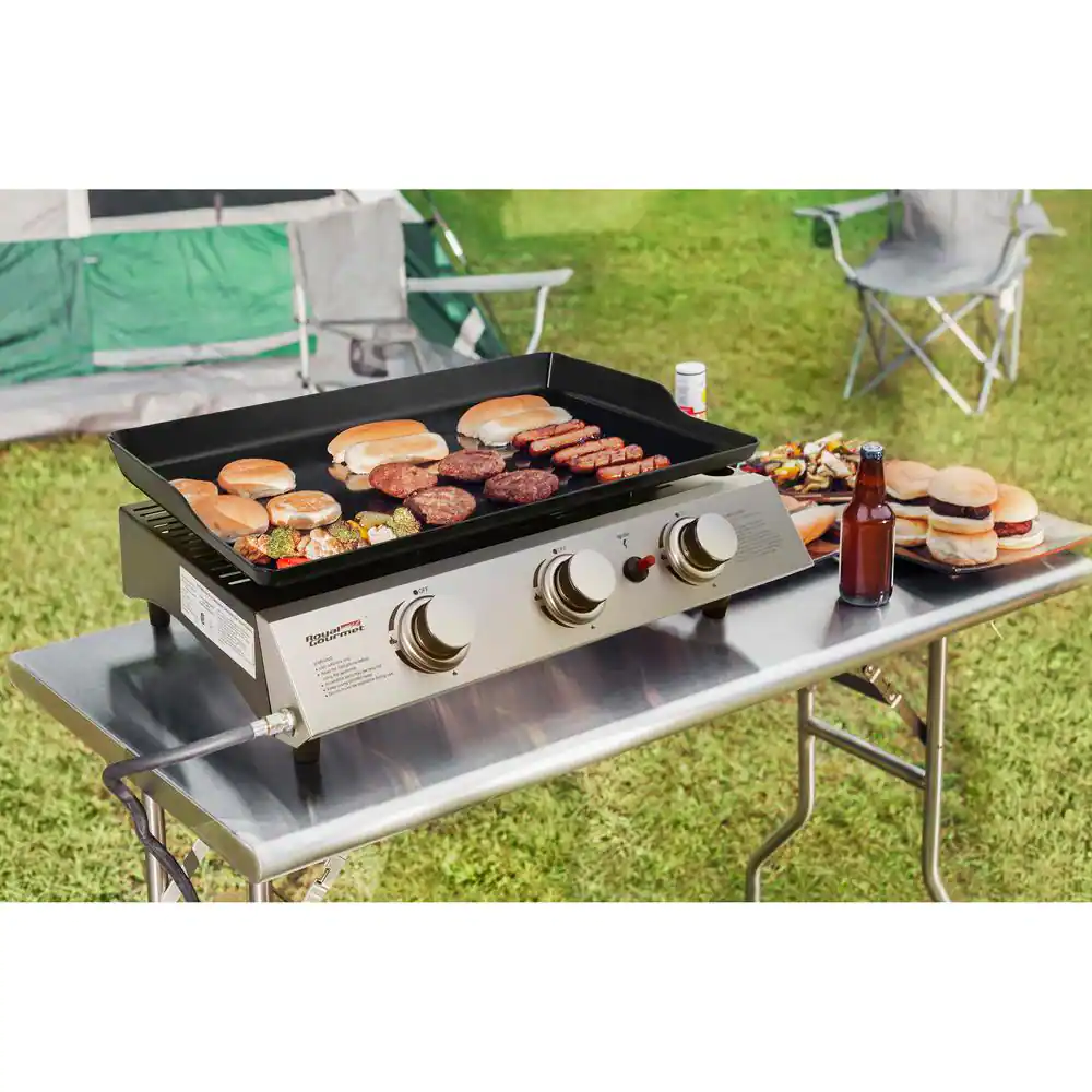 Royal Gourmet PD1300 Portable 3-Burner Built-in Propane Gas Grill in Stainless Steel