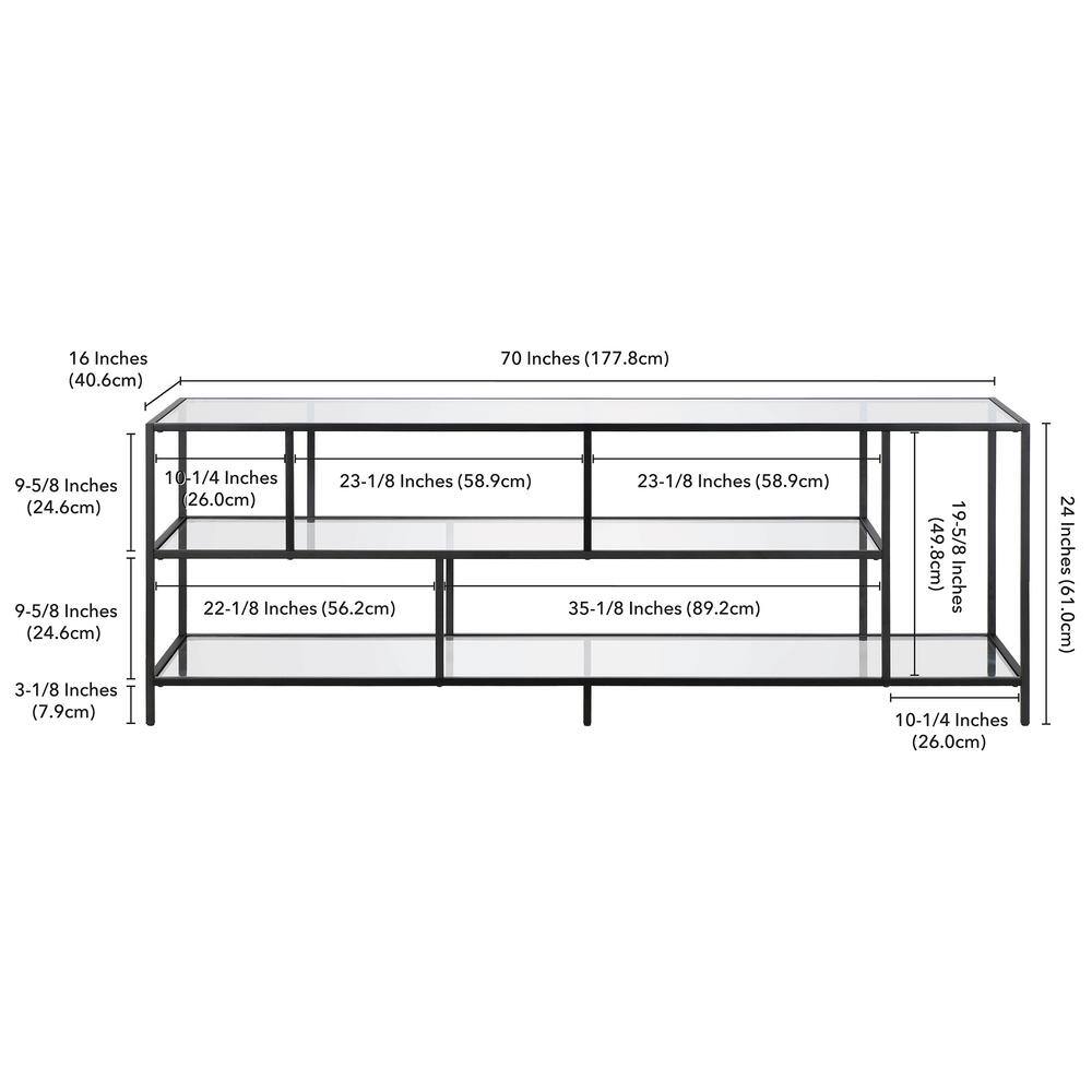 MeyerCross Winthrop 70 in. Blackened Bronze Rectangle TV Stand Fits TV's up to 80 in. TV0579