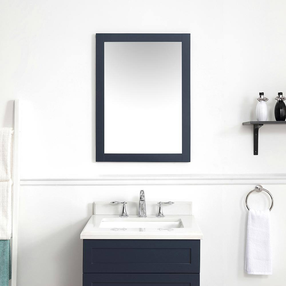 Home Decorators Collection Lincoln 30.00 in. W x 22.00 in. H Framed Rectangular Bathroom Vanity Mirror in Midnight Blue Lincoln MR