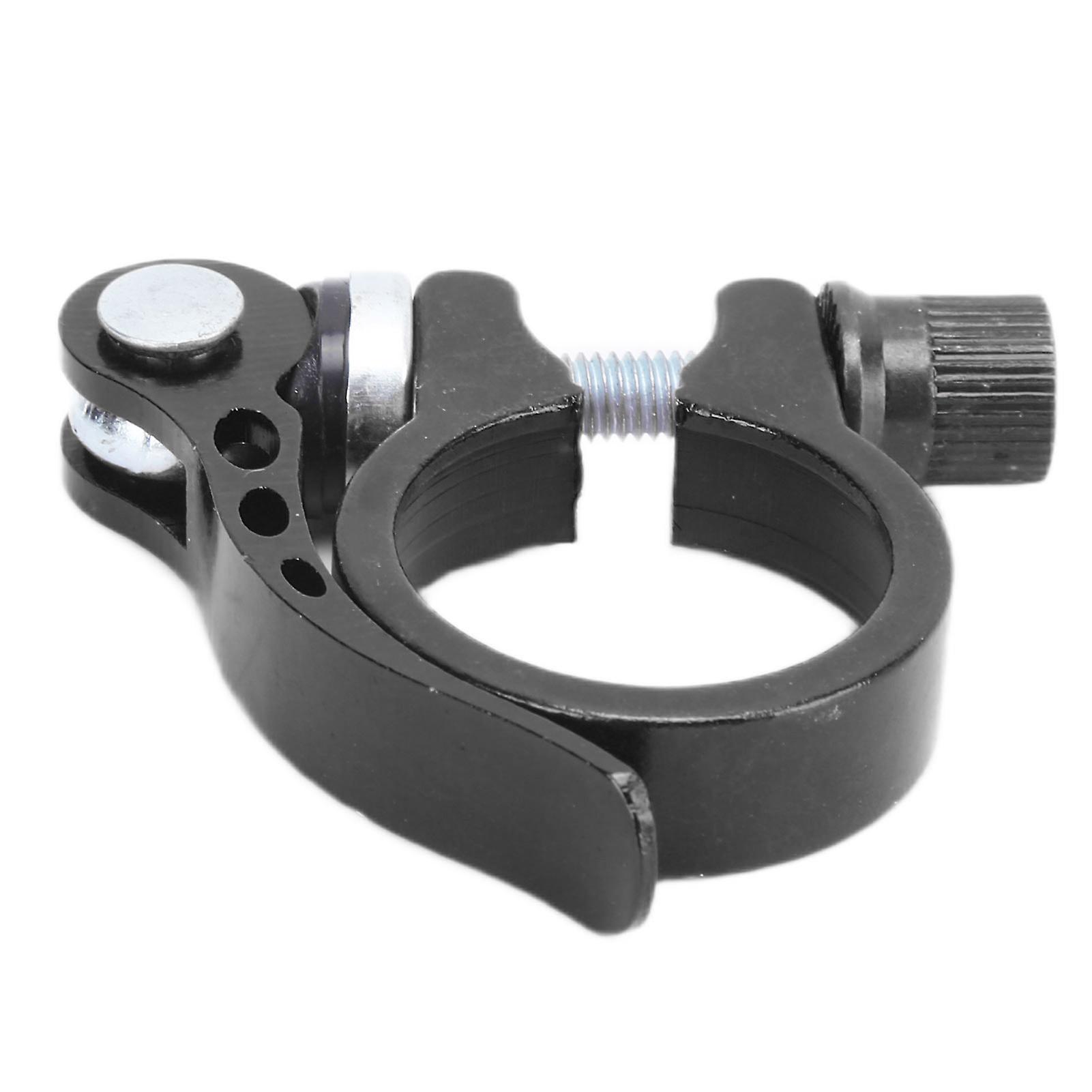 Seatpost Clamp Aluminum Alloy Quick Release Saddle Tube Clip For Mountain Bikes 3cmblack