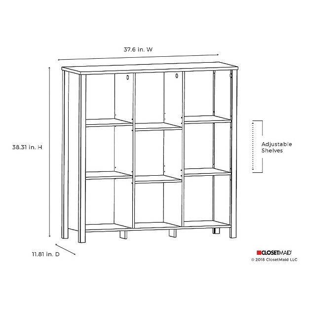 Closetmaid 1605600 Freestanding Premium 9 cube Storage Organizer Bench Weathered Oak