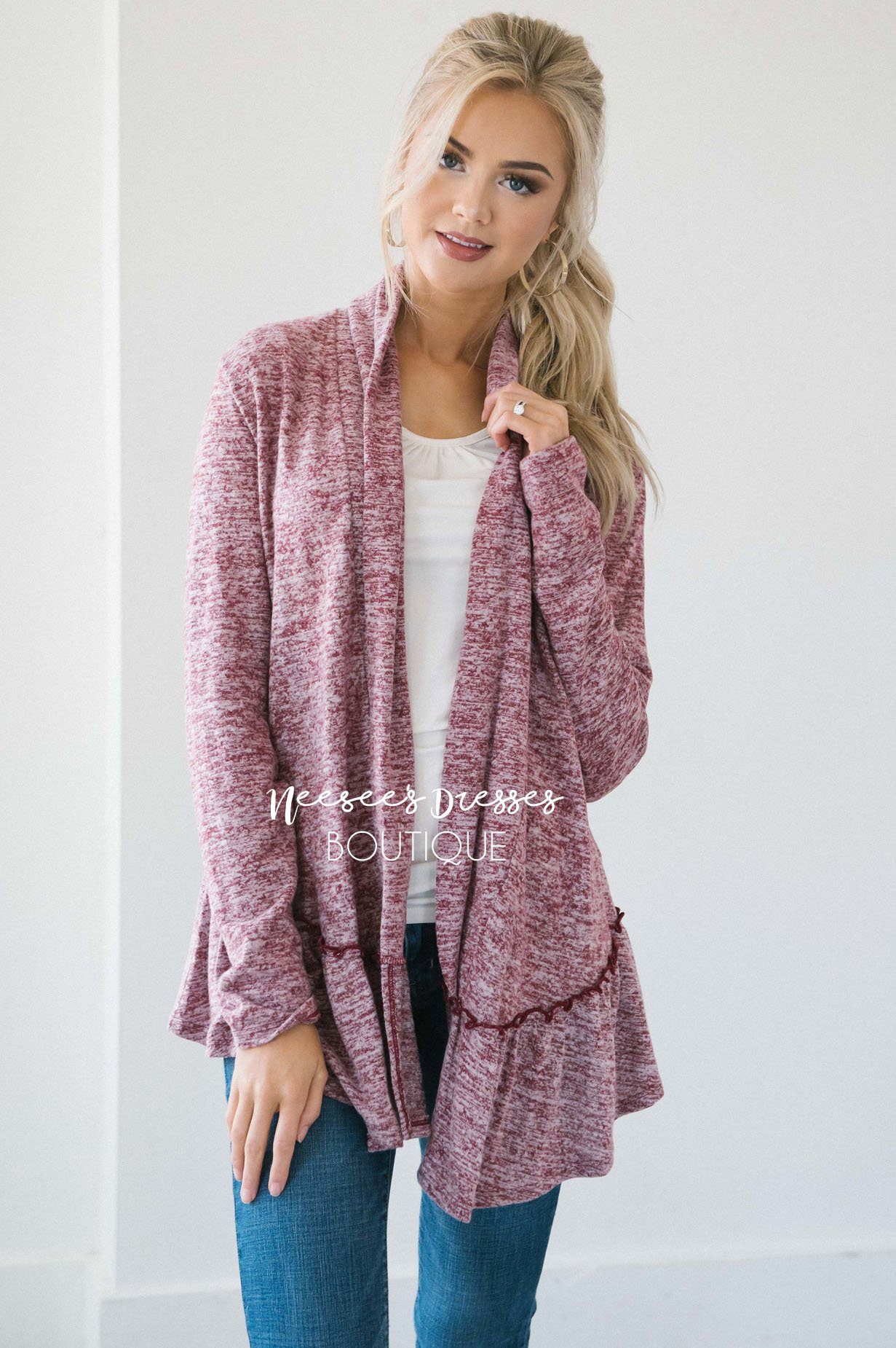 Autumn Perfection Ruffle Hem Cardigan