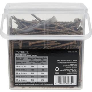 Everbilt #10 x 3-12 in. Star Drive Flat Head Exterior Wood Screws (295-Pack) 117358