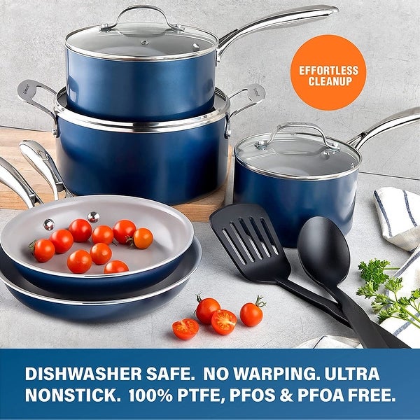 10pc Cookware Set， Ultra Nonstick Ceramic Coating