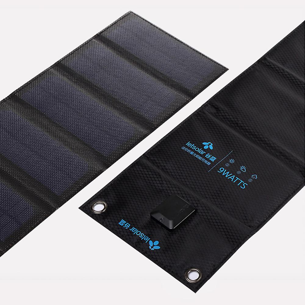 Black Ms9 Portable Solar Charger Foldable Solar Charging Panel Ipx4 Camping Sun Power Phone Charger For Outdoor Use Ipx4 Waterproof Compatible With Io