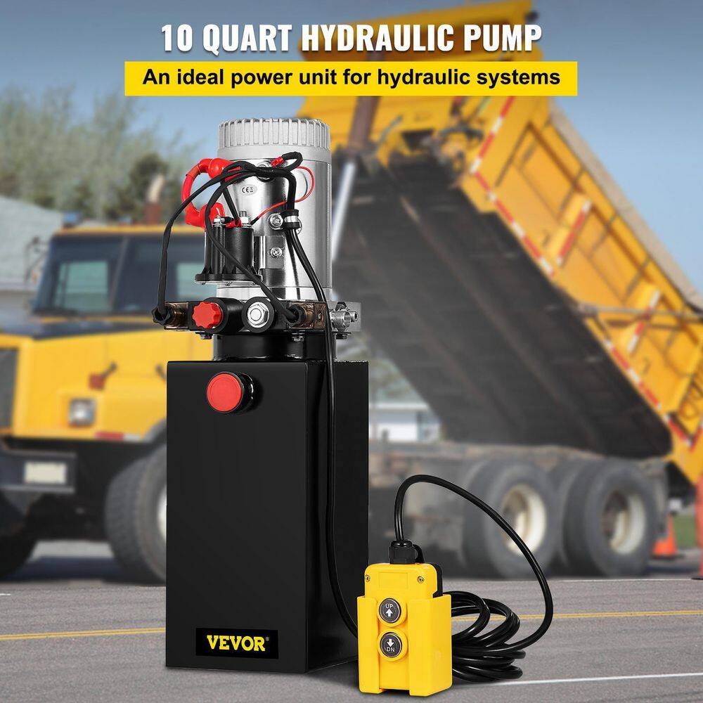 VEVOR 10 qt. Hydraulic Power Unit Hydraulic Pump 3200 PSI Double Acting Power Unit Dump Trailer for Dump Trailer Car Lifting 10LCZYYBTXSZY0001V0