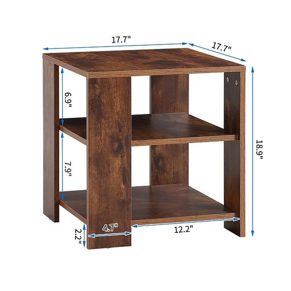 Square Side Table， 3-tier End Table