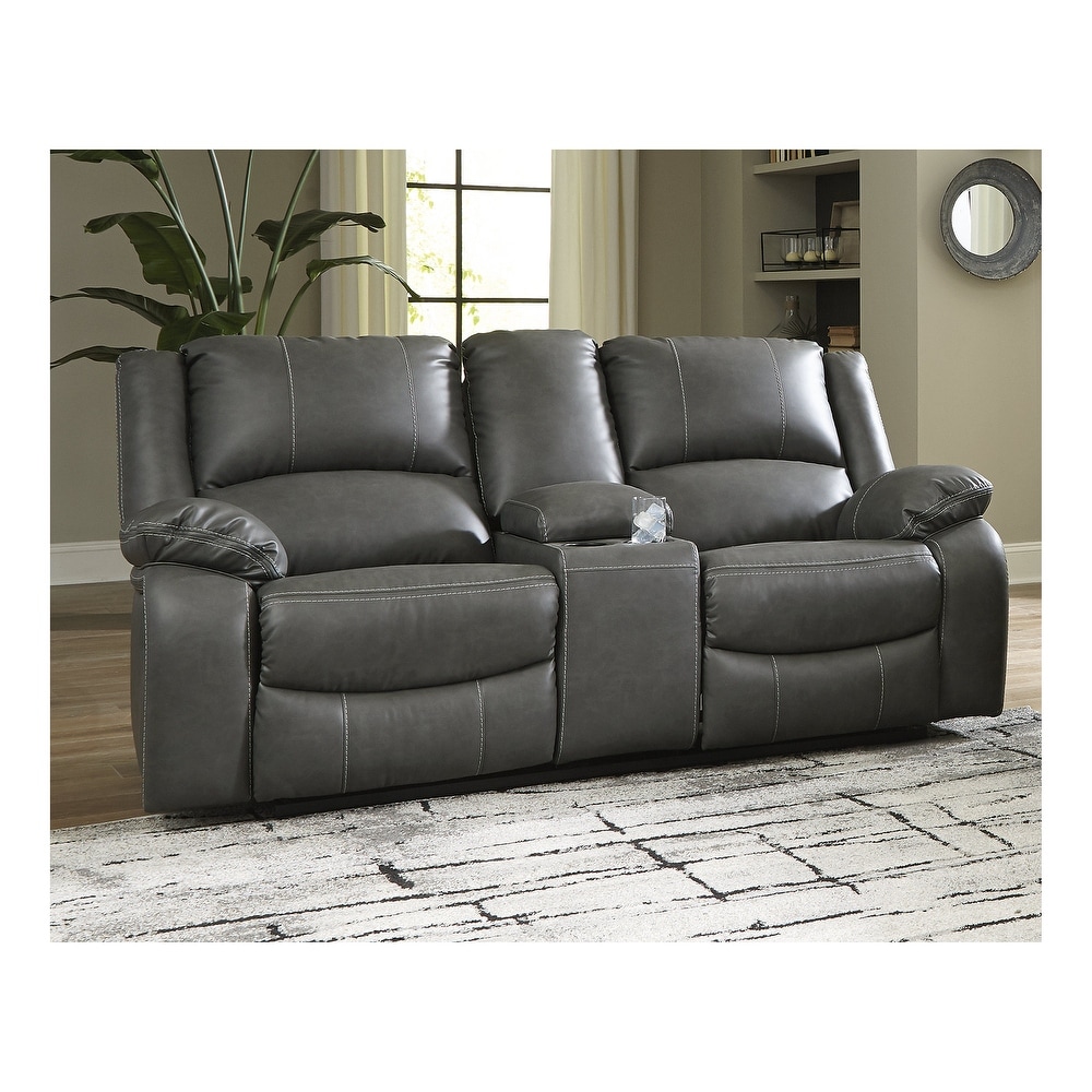 Signature Design by Ashley Calderwell Double Power Reclining Loveseat w/ Console   78\