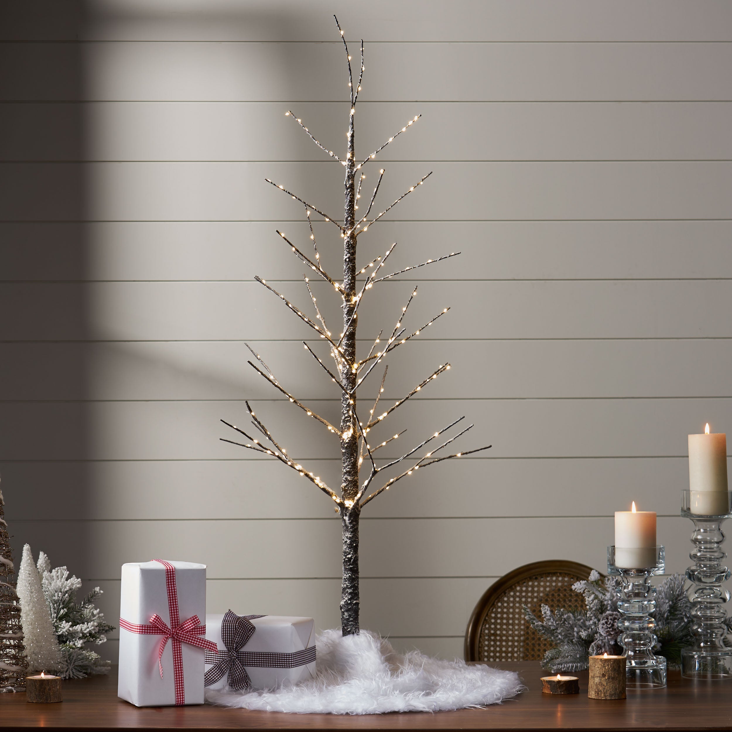 Graycelynn 4-foot Pre-Lit 228 Warm White LED Artificial Christmas Twig Tree