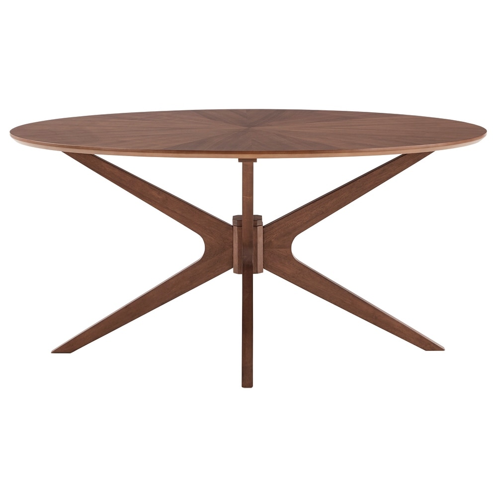 Rondo Walnut Finish Oval Dining Table by iNSPIRE Q Modern