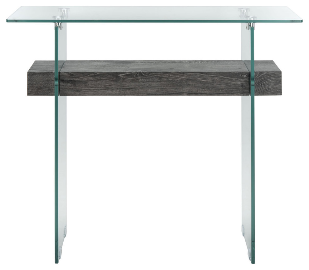 Lacy Console Table Glass Black Oak   Contemporary   Console Tables   by V.S.D Furniture  Houzz