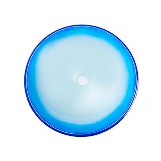 Eden Bath Cloud Frosted Blue Glass Round Vessel Sink EB_GS70