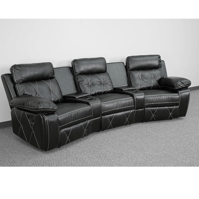 Reclining Black Theater Seat BT 70530 3 BK GG   Transitional   Theater Seating   by Furniture East Inc.  Houzz