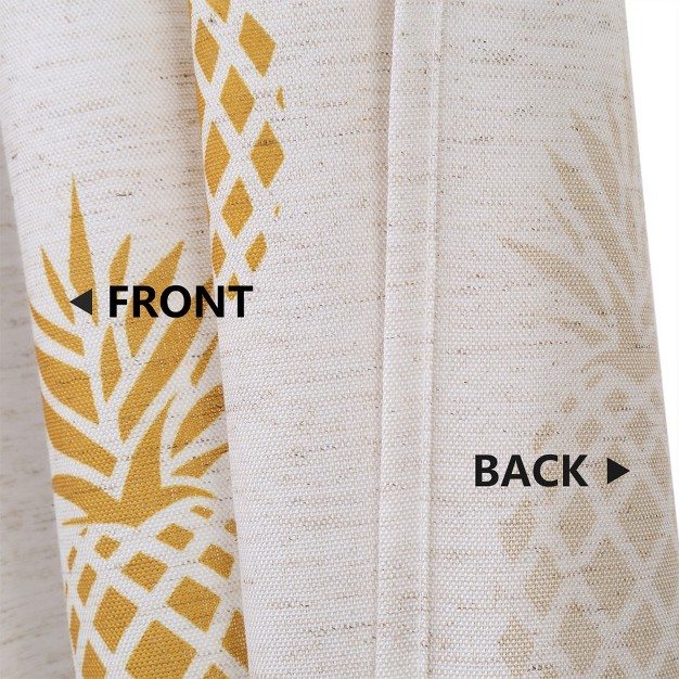 Trinity Pineapple Print Short Kitchen Valance Curtains For Small Windows