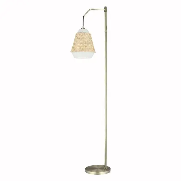 Ariana River of Goods Brass Metal and Rattan 66-Inch Floor Lamp - 16