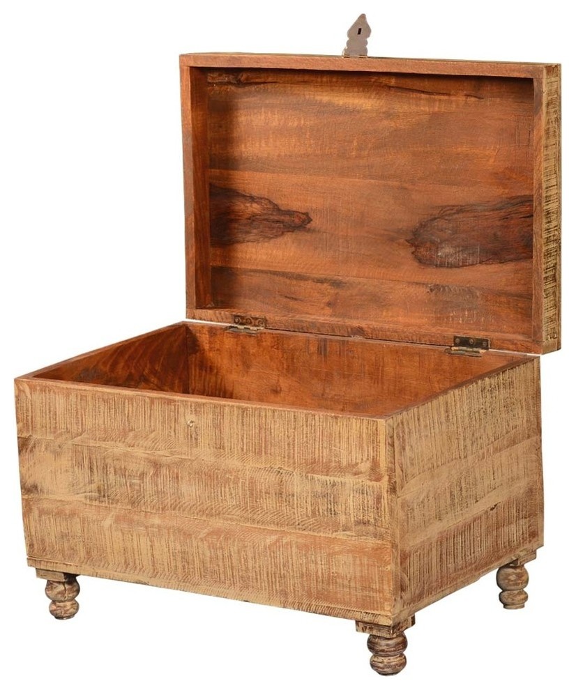 Rustic Wheat Mango Wood Standing Coffee Table Storage Chest   Farmhouse   Coffee Tables   by Sierra Living Concepts Inc  Houzz