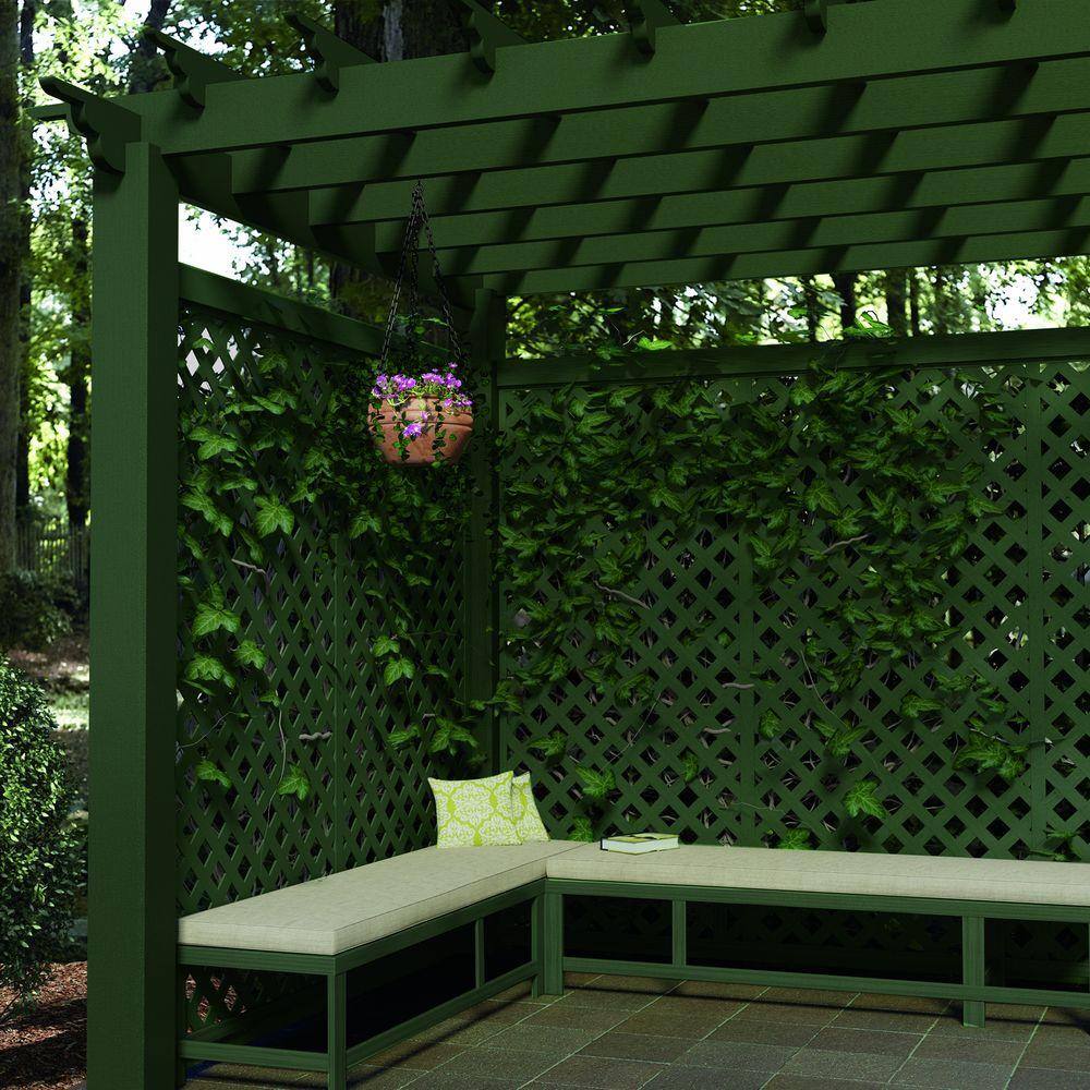 Veranda 4 ft. x 8 ft. Woodland Green Garden Vinyl Lattice 82966