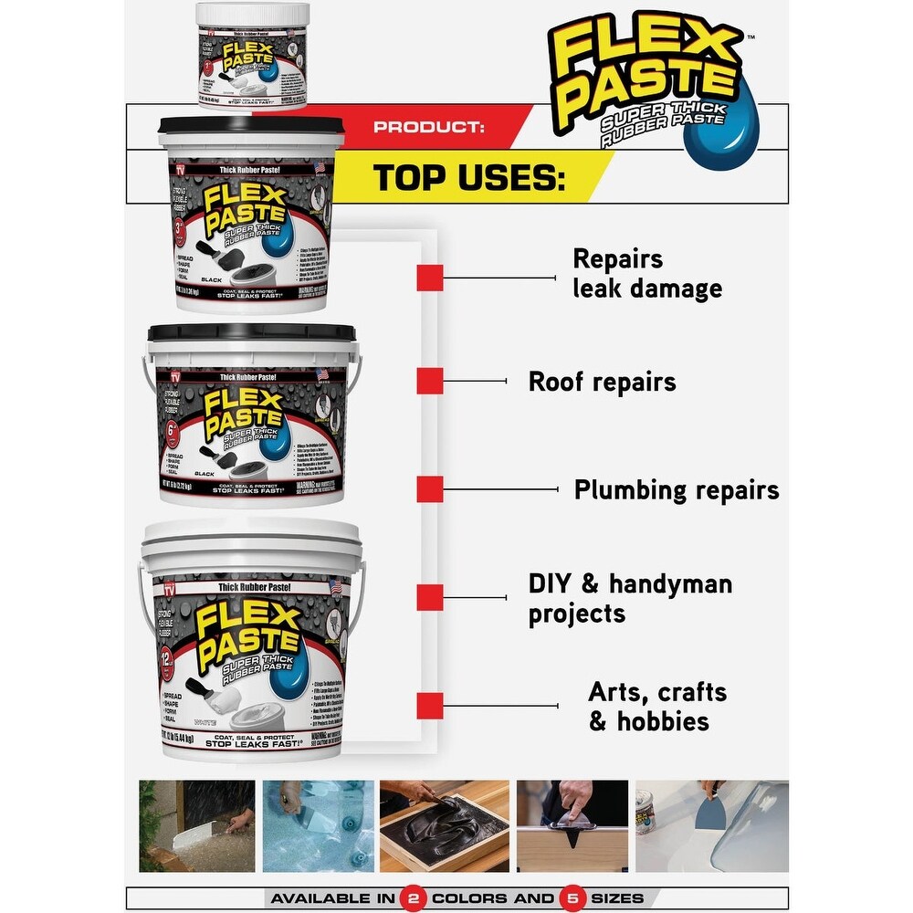 Flex Paste 1 Lb. Rubber Sealant  White   1 Each