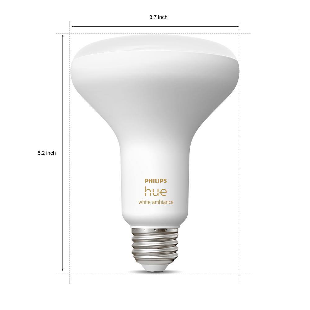 Philips Hue 85-Watt Equivalent BR30 Smart LED Tunable White Light Bulb with Bluetooth (2-Pack) 578138