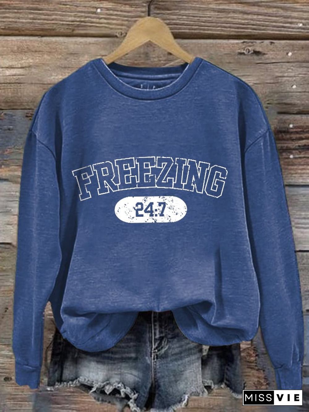 Freezing 24 7 Print Sweatshirt