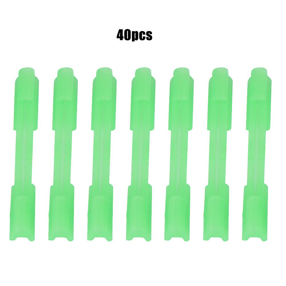 40 Pcs Light Stick Clip On Holder Fit Rod Tip Night Fishing Fluorescent Glow Sticks (l)