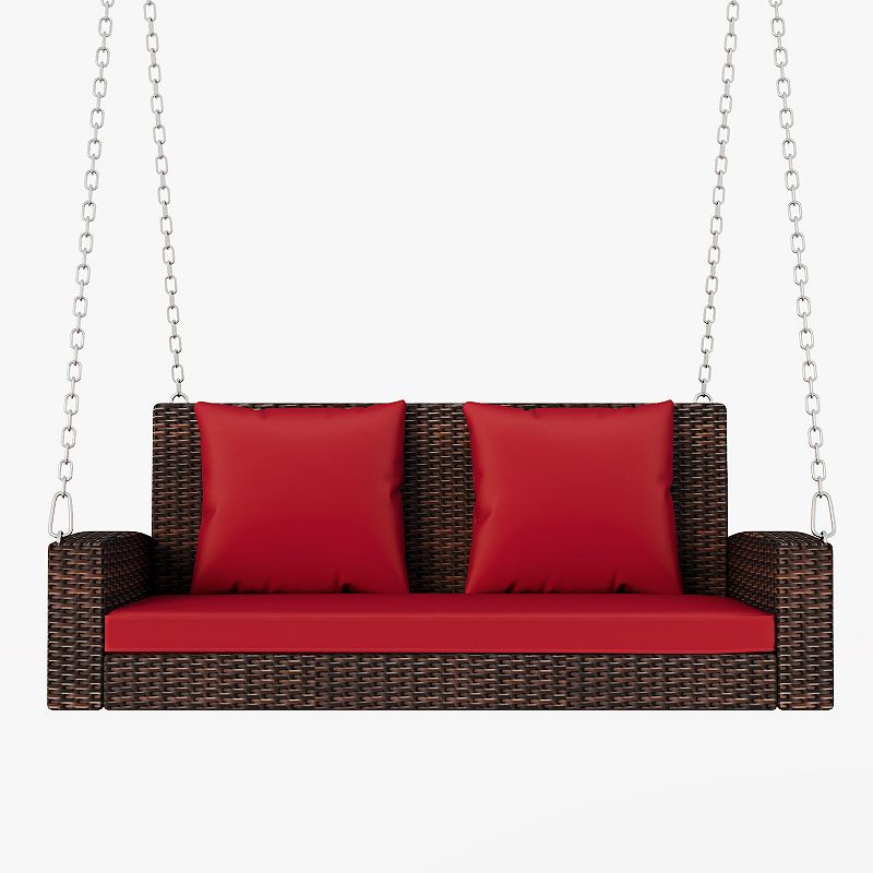 Merax Wicker Hanging Porch Swing