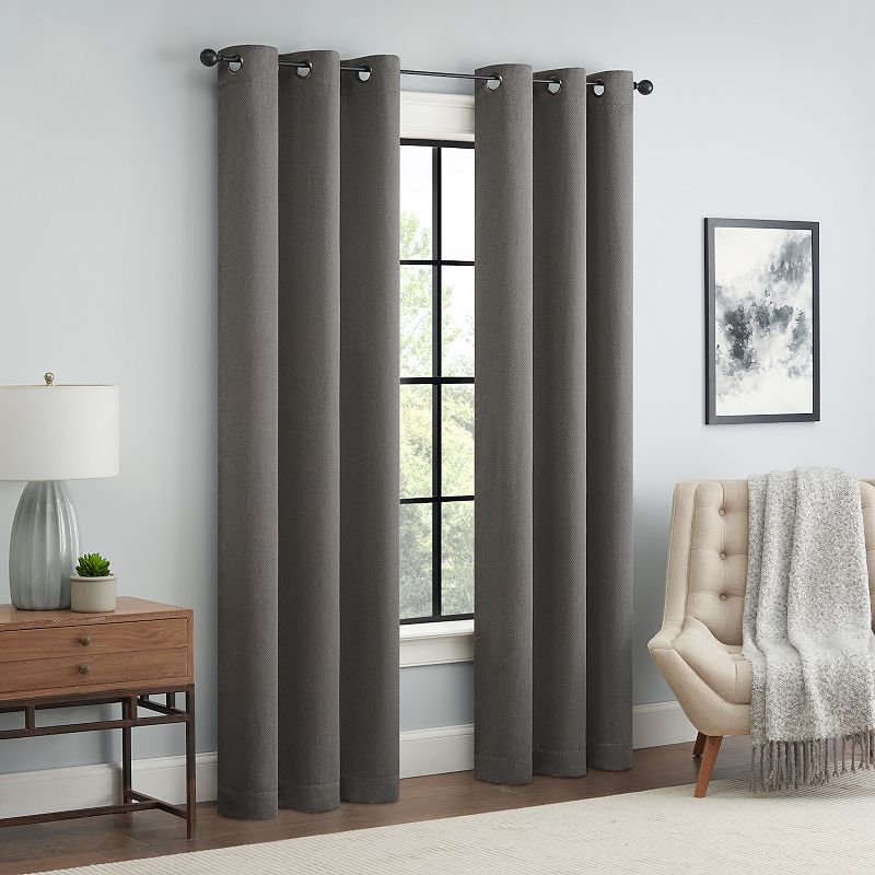 eclipse Magnitech Kaplan 100% Blackout 2 Window Curtain Panels