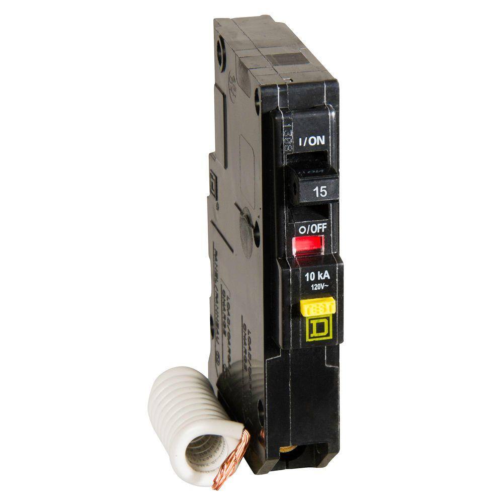 Square D QO Qwik-Gard 15 Amp Single-Pole GFCI Circuit Breaker QO115GFICP