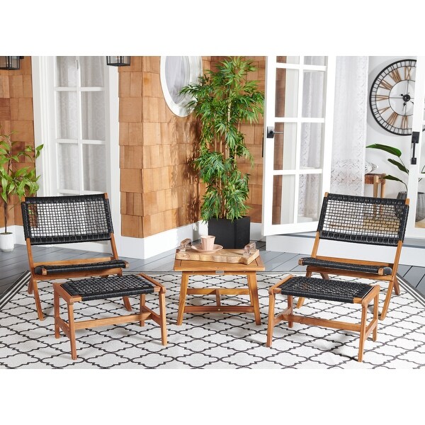 SAFAVIEH Casella Acacia/ Rope Outdoor Chair and Table Set