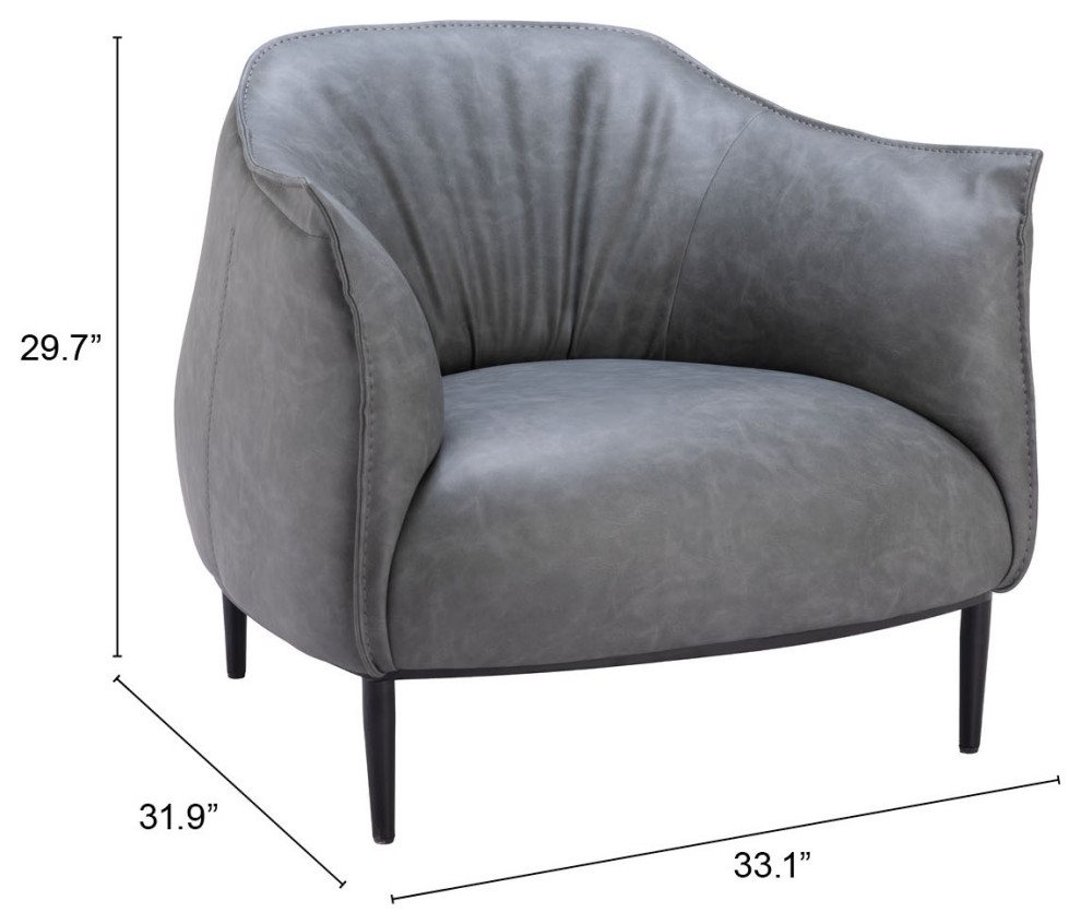 Julian Accent Chair Gray   Modern   Armchairs And Accent Chairs   by Zuo Modern Contemporary  Houzz