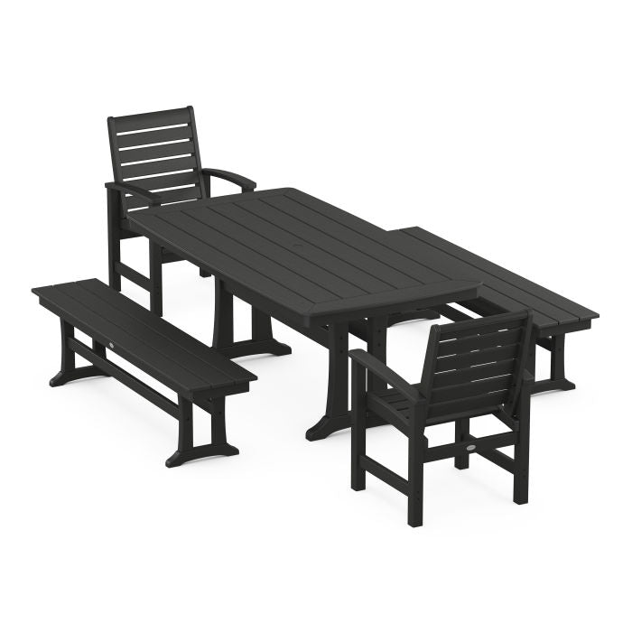 Polywood Signature 5-Piece Dining Set with Trestle Legs PWS1059-1